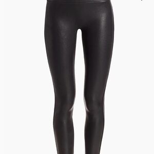 SPANX black faux leather Leggings
